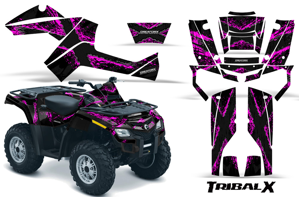 Can-Am Outlander 800 Graphics Kit Bolt TribalX Pink Black